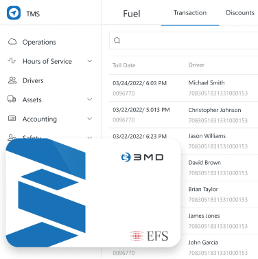 Fuel Cards for trucking companies that automatically sync in real-time wit Trucking Hub's TMS.