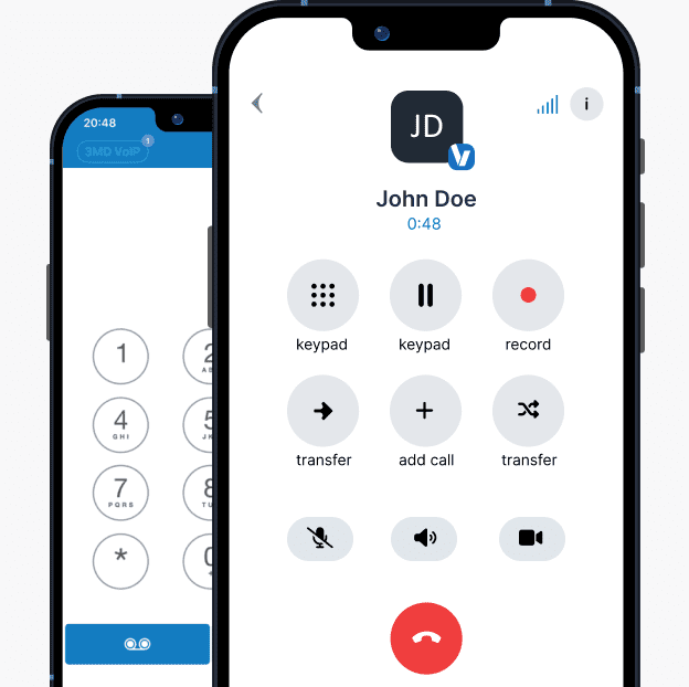 VoIP for trucking showing iOS and Android ability to take voice and text on the go.